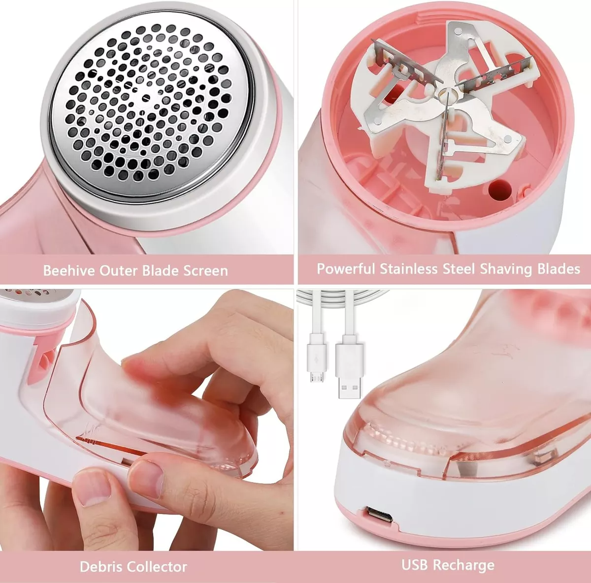 REMOVEDOR PELUSAS RECARGABLE INALÁMBRICO USB PORTÁTIL LAU - 7