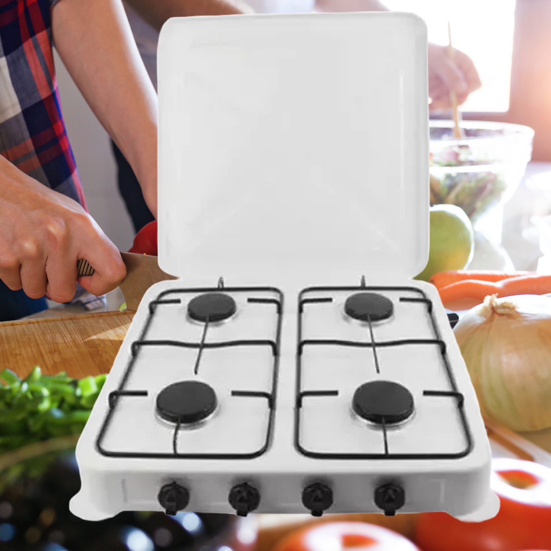 COCINA COCINILLA GAS 4 QUEMADORESTAPA CAMPING DEPTO LAU - 2