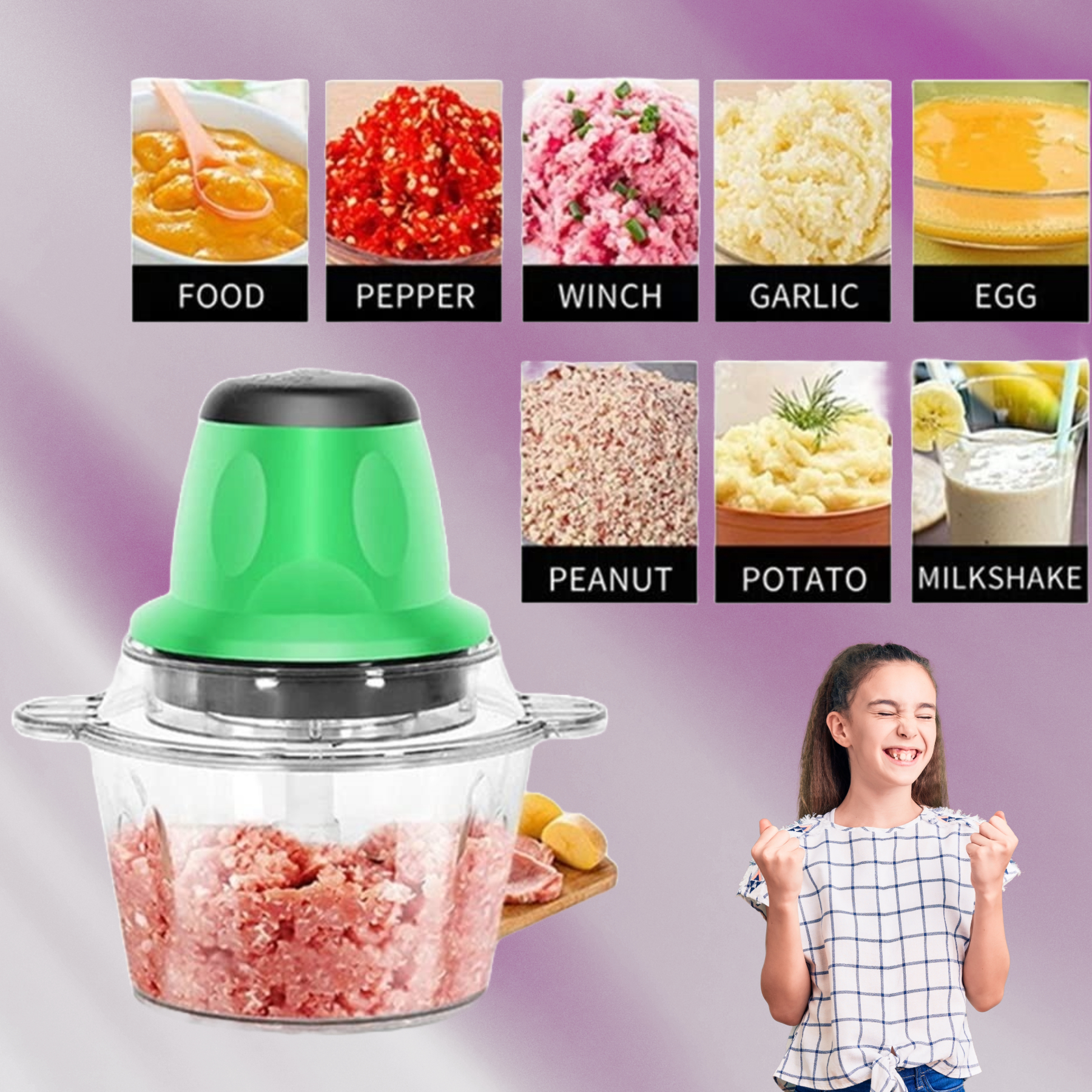 PROCESADOR ALIMENTOS MOLEDOR MULTIFUNCIONAL CARNES VERDURAS - 6
