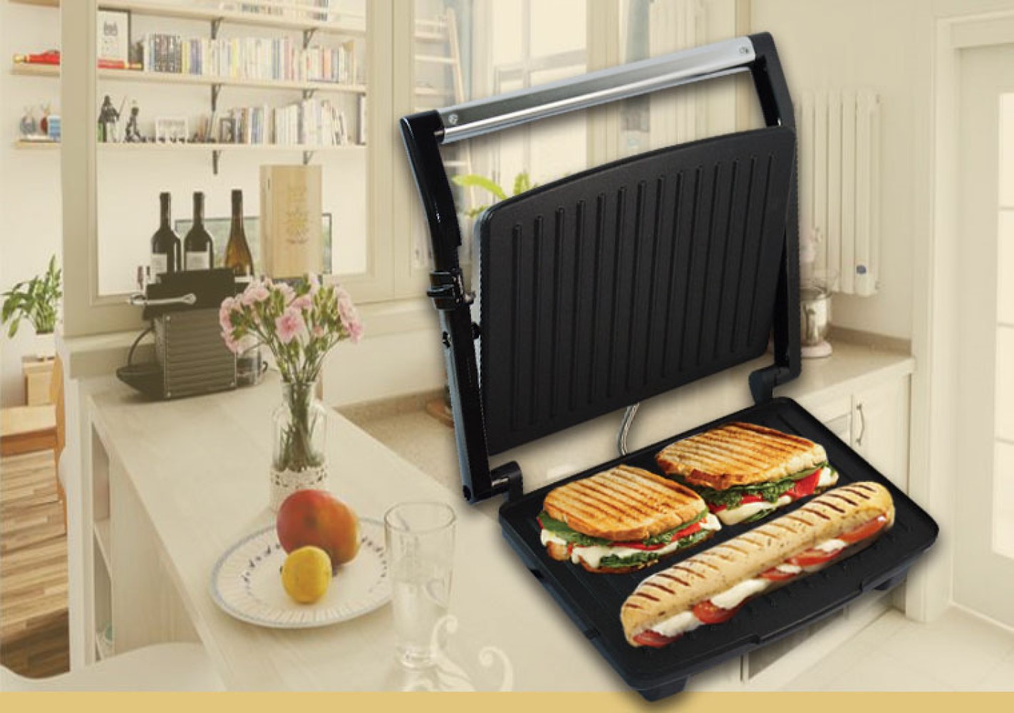 TOSTADORA PAN 2000W SANDWICHERA PARRILLERA ANTIADHERENTE LAU - 7