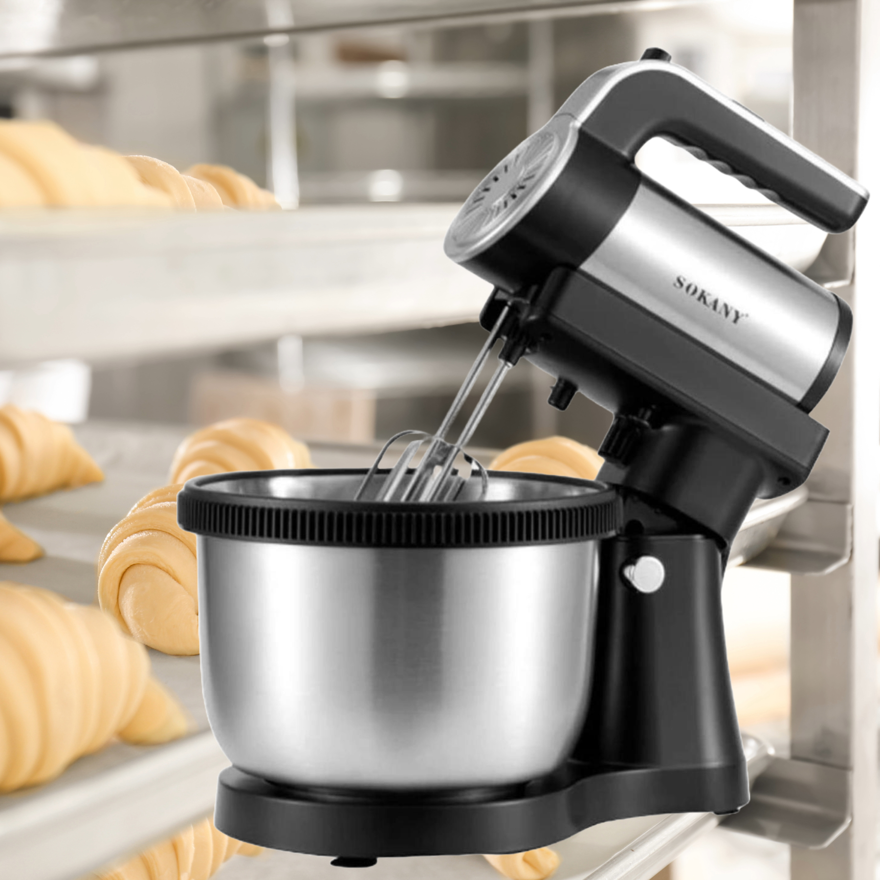 BATIDORA PEDESTAL 4L PROFESIONAL 1000W 5V MEZCLADOR LAU - 4