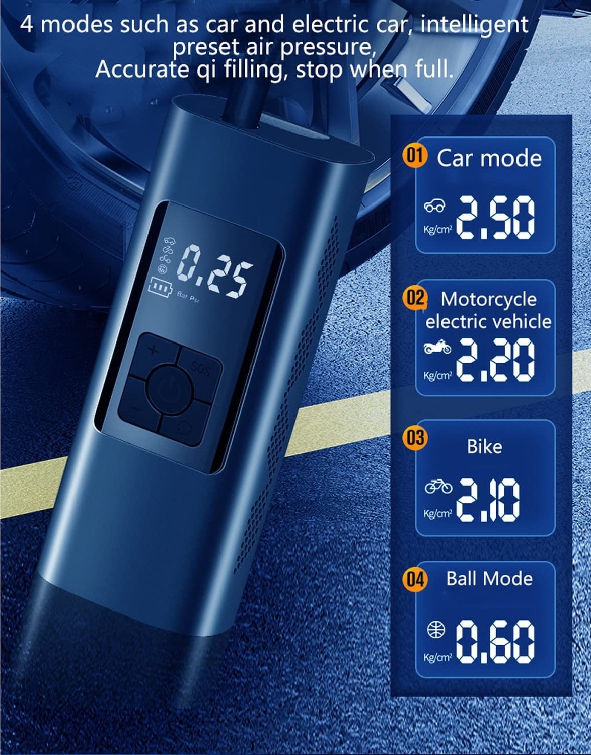 COMPRESOR PORTÁTIL 12V NEUMATICOS POWERBANK LINTERNA LAU - 3
