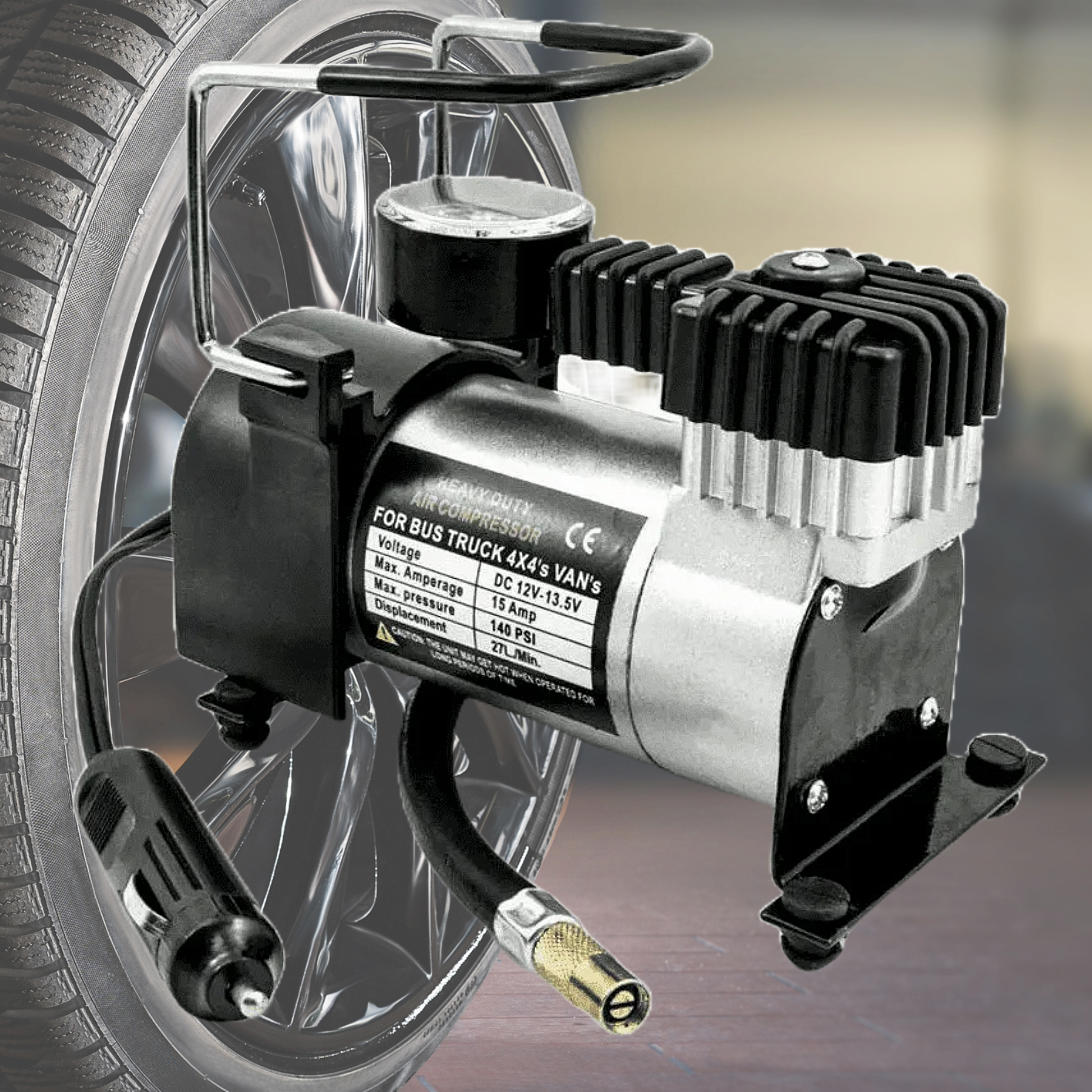 COMPRESOR AIRE 12V NEUMÁTICO MOTOCICLETA AUTOMÓVIL LAU - 4