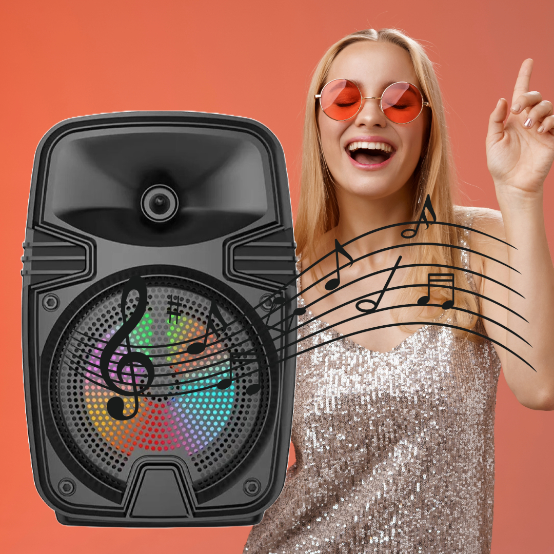 PARLANTE PORTÁTIL MÚSICA ALTAVOZ LUCES COLORIDAD ESTEREO JER - 4