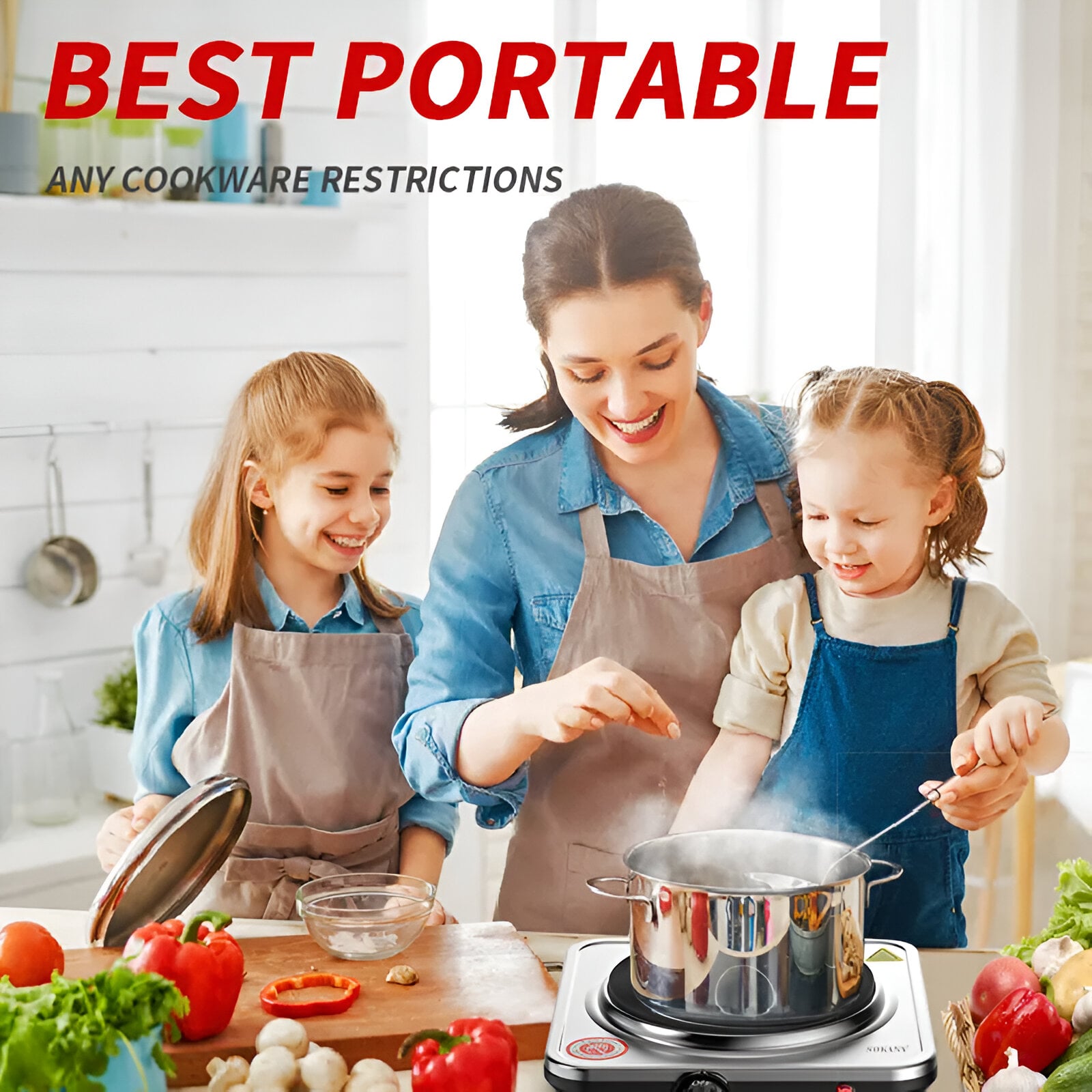 COCINA ENCIMERA PORTÁTIL 1 PLATO HOGAR MULTIFUNCIÓN JER - 3
