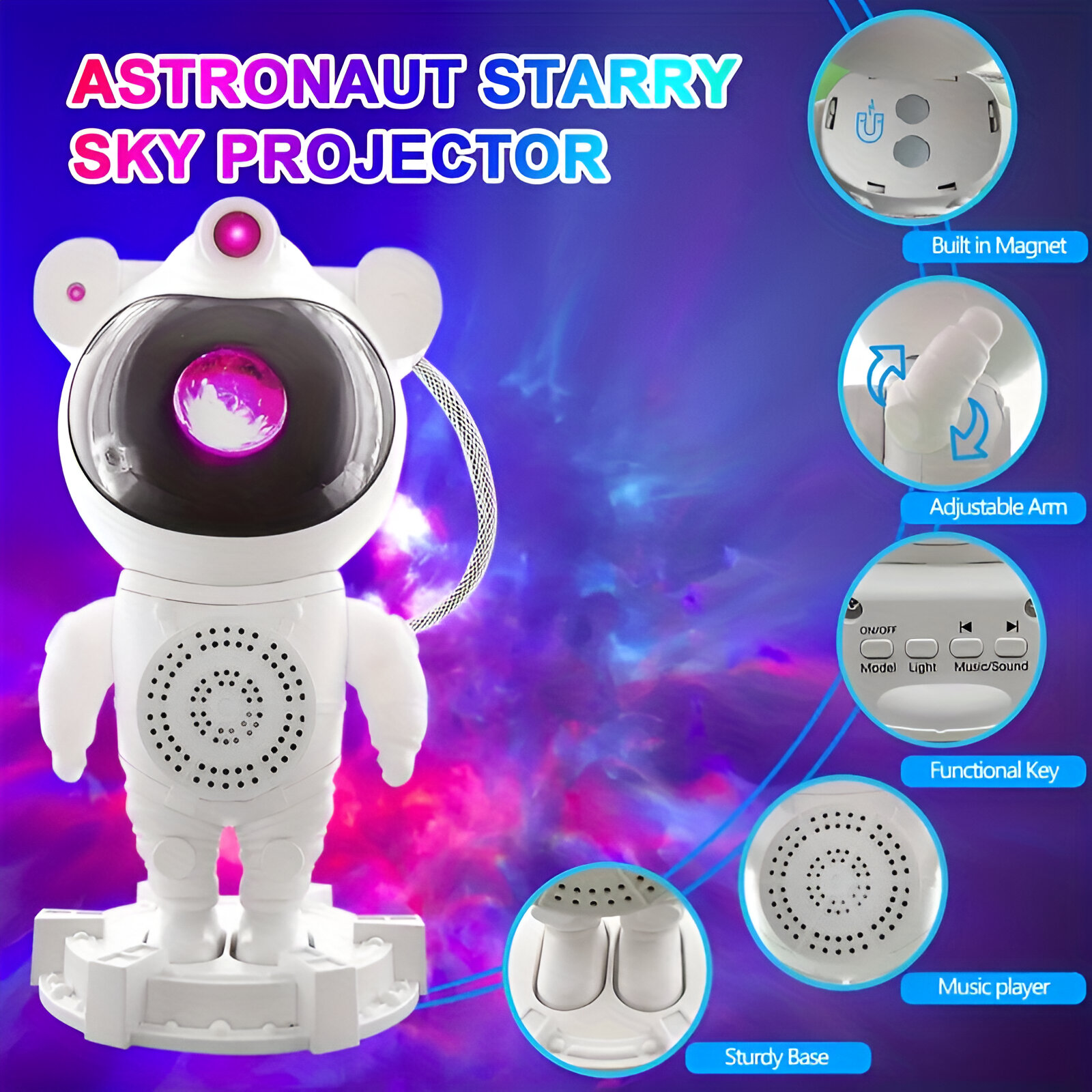 LAMPARA MESA CREATIVO ESTRELLA ASTRONAUTA ILUMINAR MESA JER - 4