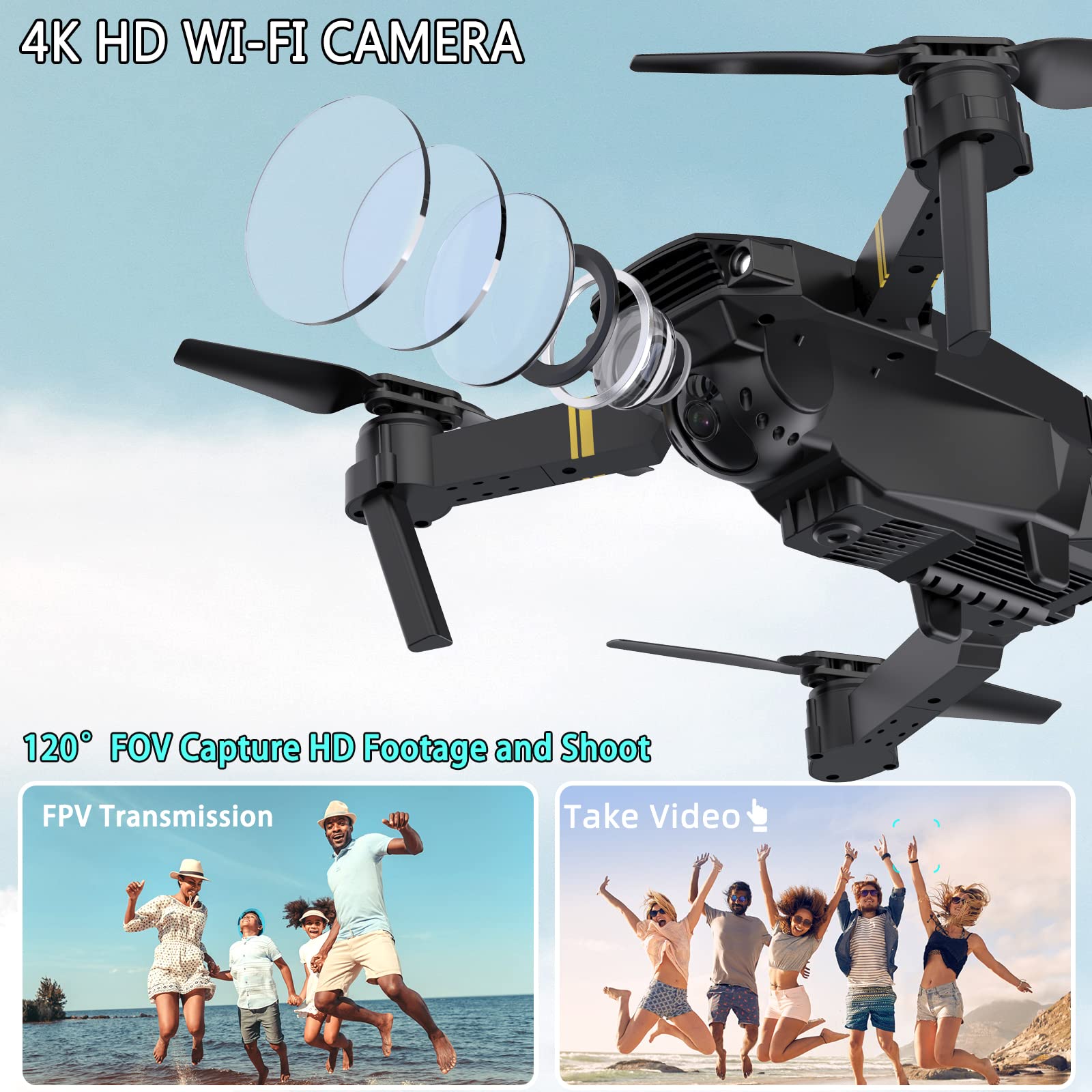 DRON 4K FALCON CAMARA LENTE ANGULO 120 MULTIDIRECCIONAL JER - 7
