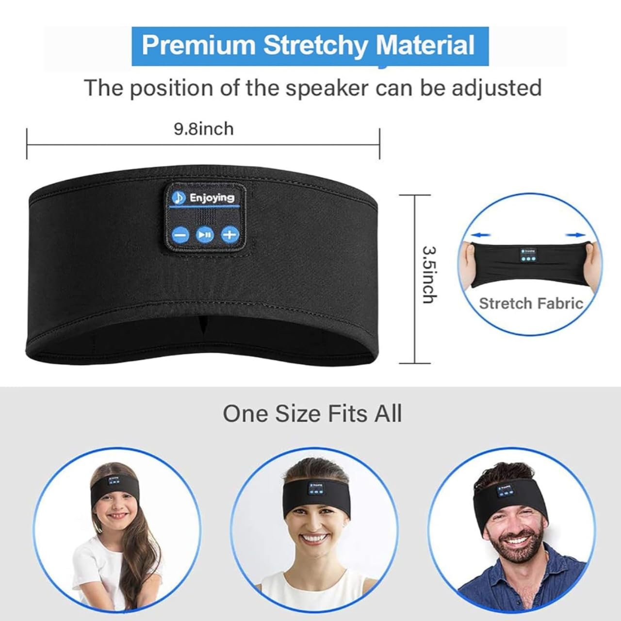 ANTIFAZ DORMIR AUDIFONOS BLUETOOTH DEPORTE SUAVE BANDA JER - 5