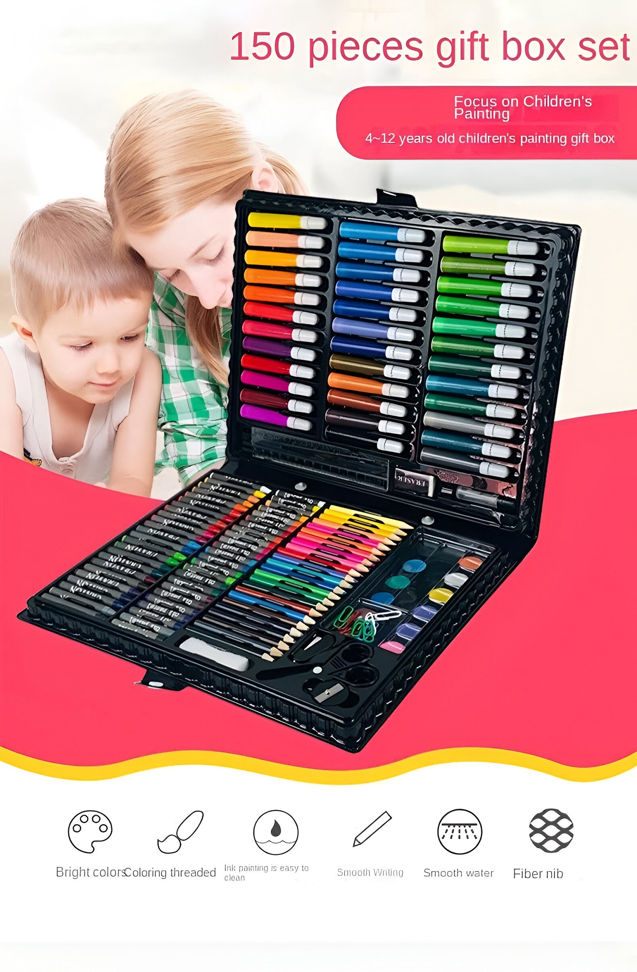 SET COLORES ARTE DIBUJO 150 PIEZAS ARTE MANUALIDAD JER - 4