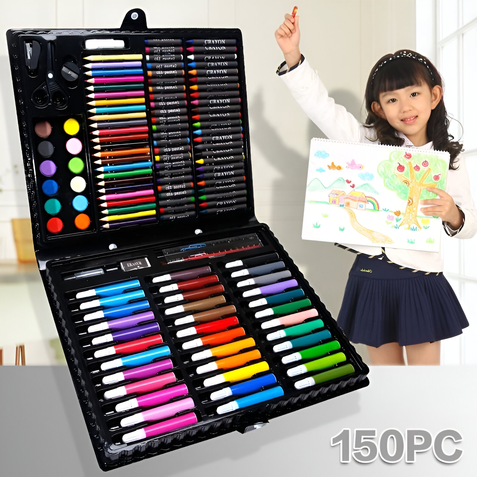 SET COLORES ARTE DIBUJO 150 PIEZAS ARTE MANUALIDAD JER - 5