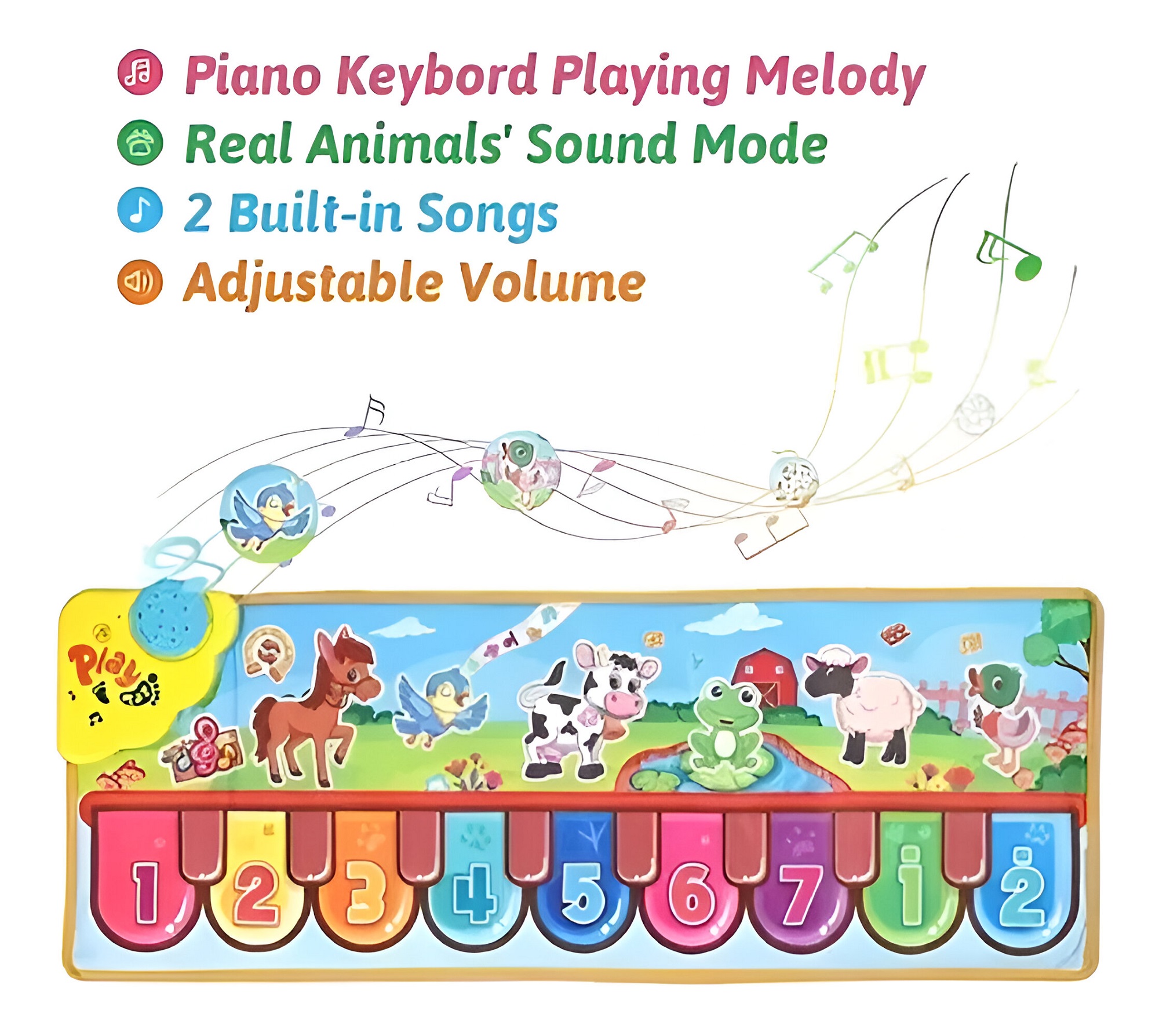 TAPETE MUSICAL SONIDO INSTRUMENTOS MUSICALES BEBE NOTAS JER - 4