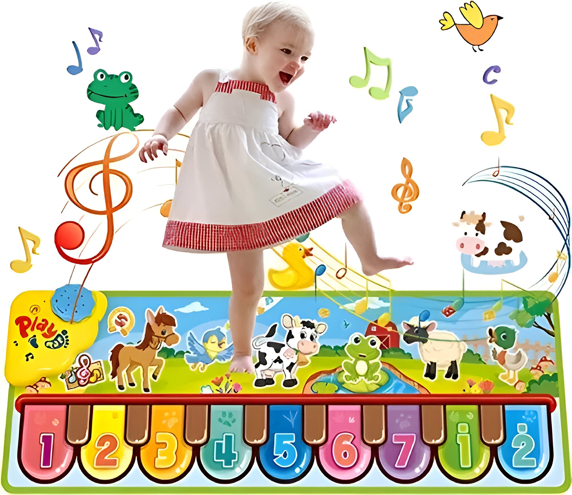 TAPETE MUSICAL SONIDO INSTRUMENTOS MUSICALES BEBE NOTAS JER - 5