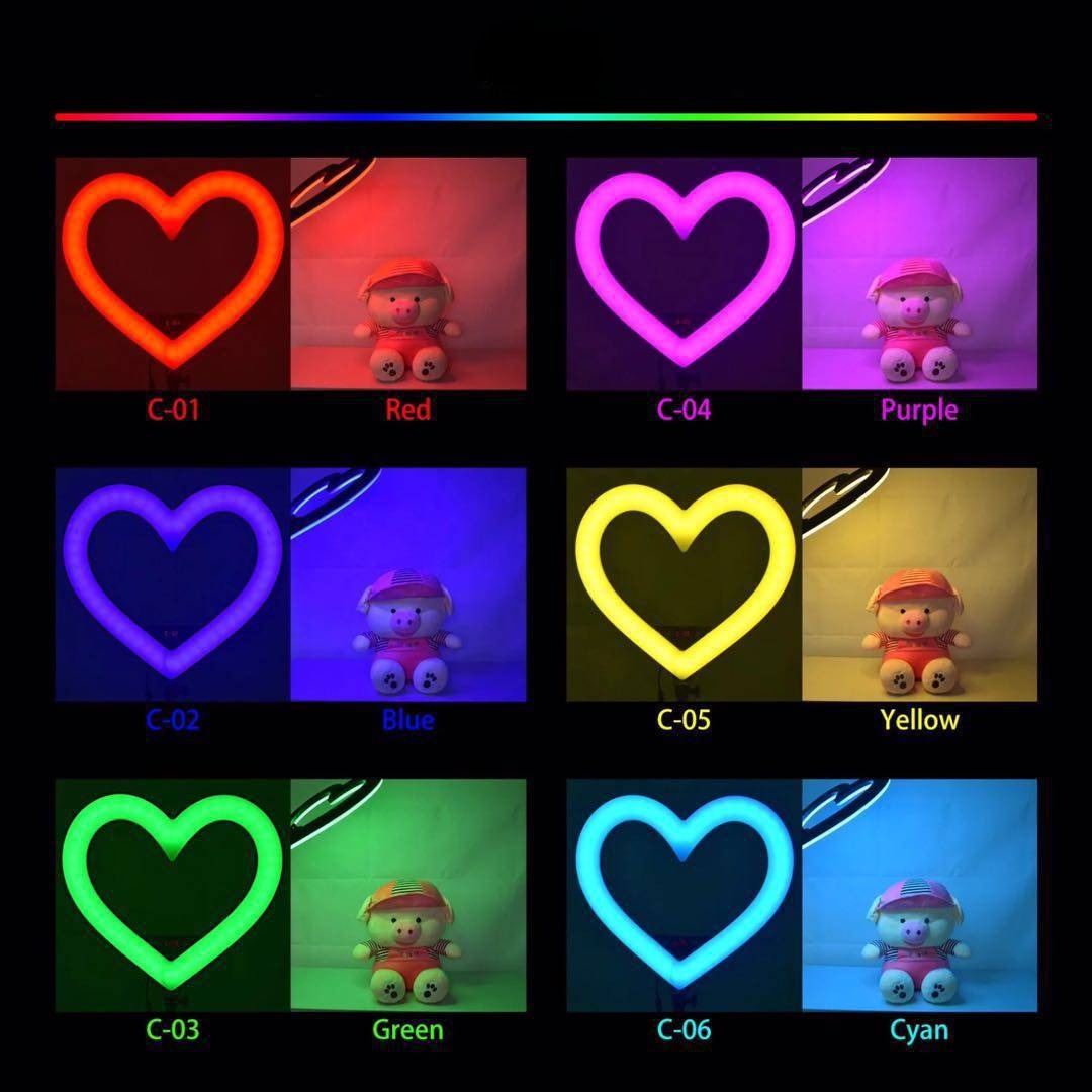 FOCO FOTOGRÁFICO ILUMINACIÓN CORAZON LED LUZ INTELIGENTE JER - 7