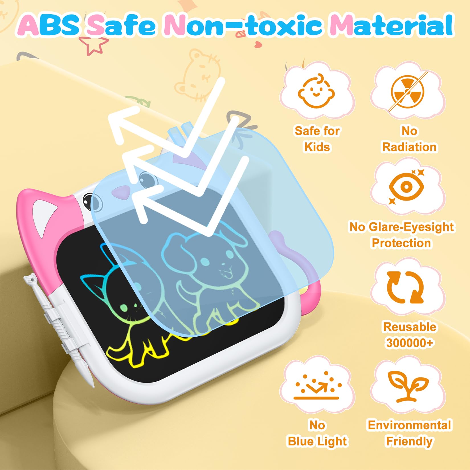 TABLERO LCD MAGICA ULTRA HD MULTIPLES USO CREATIVO NIÑOS JER - 3