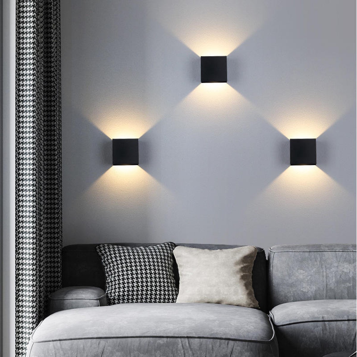 APLIQUE PARED CUADRADA MODERNA SALA ESCALERA LED LAU - 1