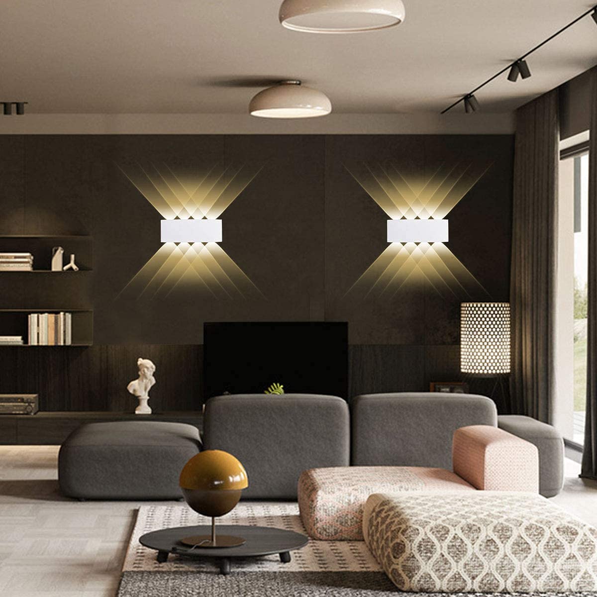 APLIQUE 8 FOCOS BLANCO  LED EXTERIORES PARED LUZ CALIDA LAU - 4