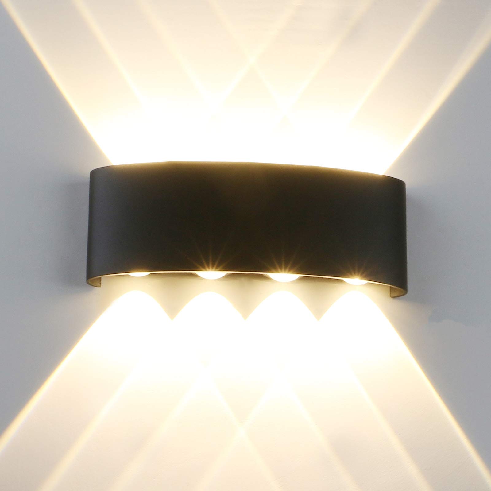 APLIQUE 8 FOCOS LED EXTERIORES PARED LUZ CALIDA LAU - 2