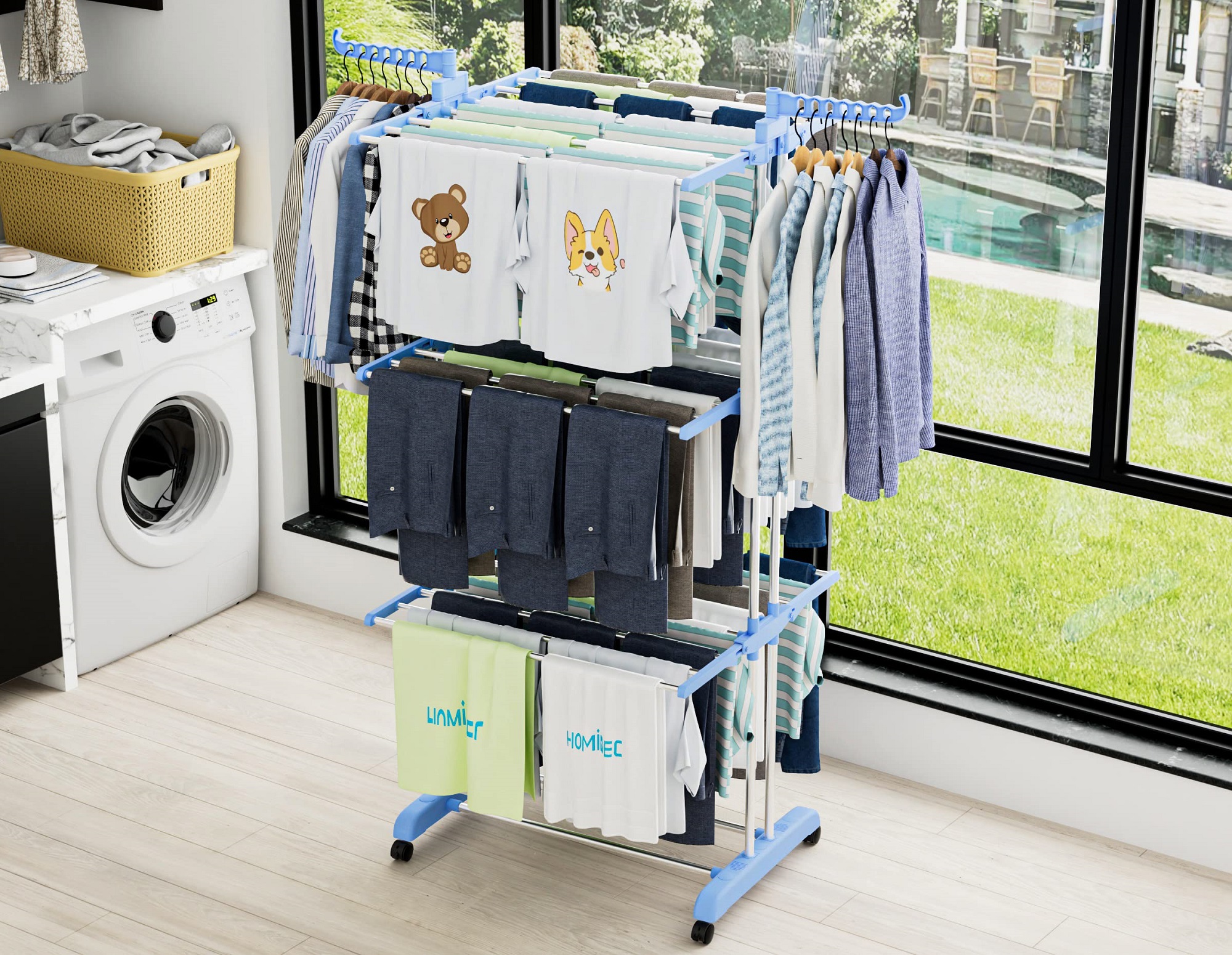 TENDEDERO ROPA EXTENSIBLE HOGAR PRACTICO 4 NIVELES LAU - 6