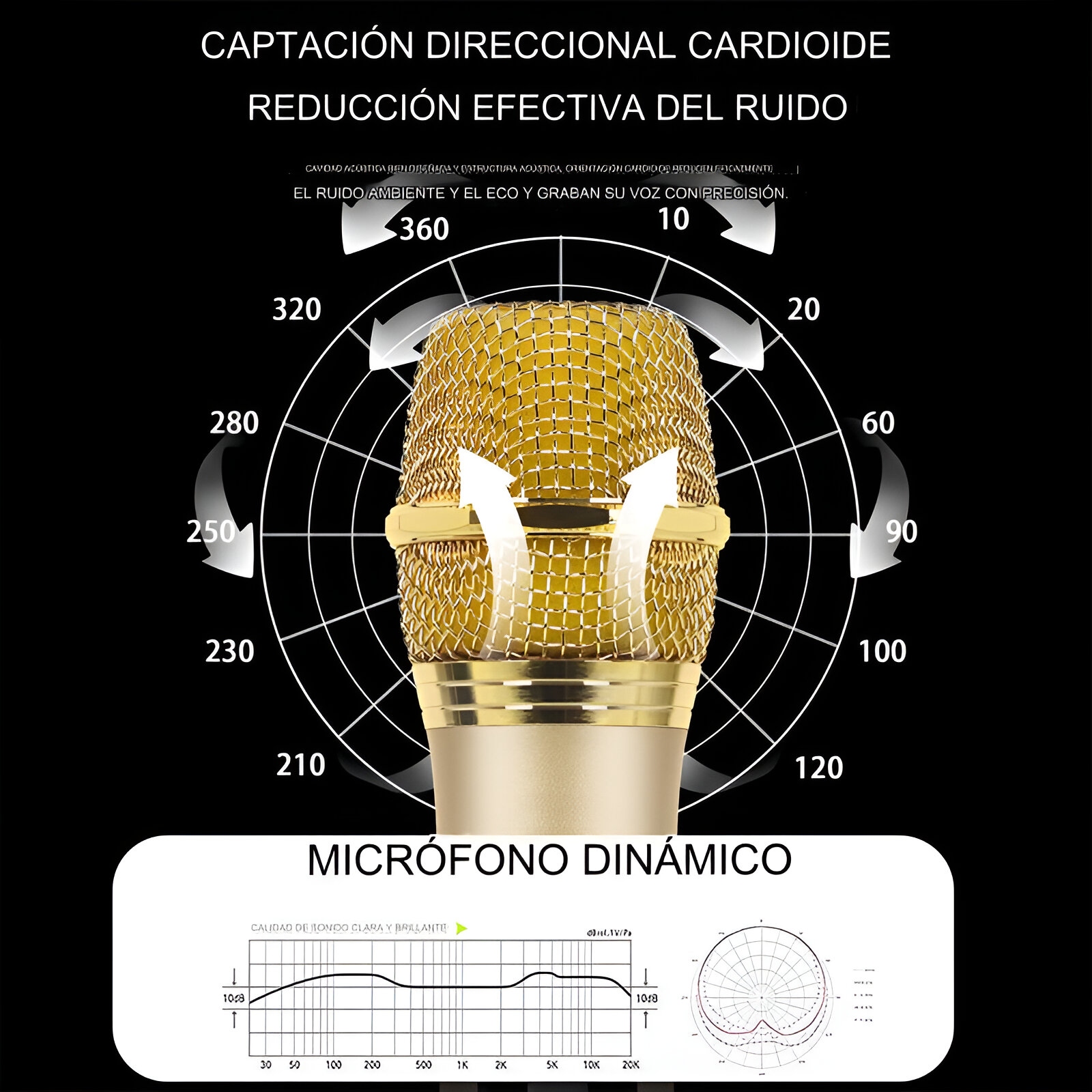MICROFONO INALAMBRICO MUSICA KARAOKE CANTO SONIDO LAU - 5
