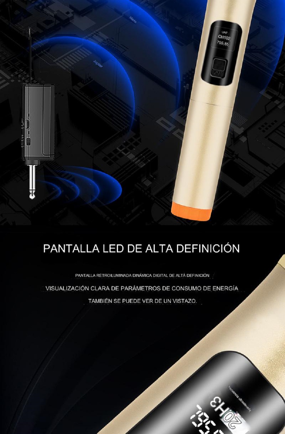 MICROFONO INALAMBRICO MUSICA KARAOKE CANTO SONIDO LAU - 6