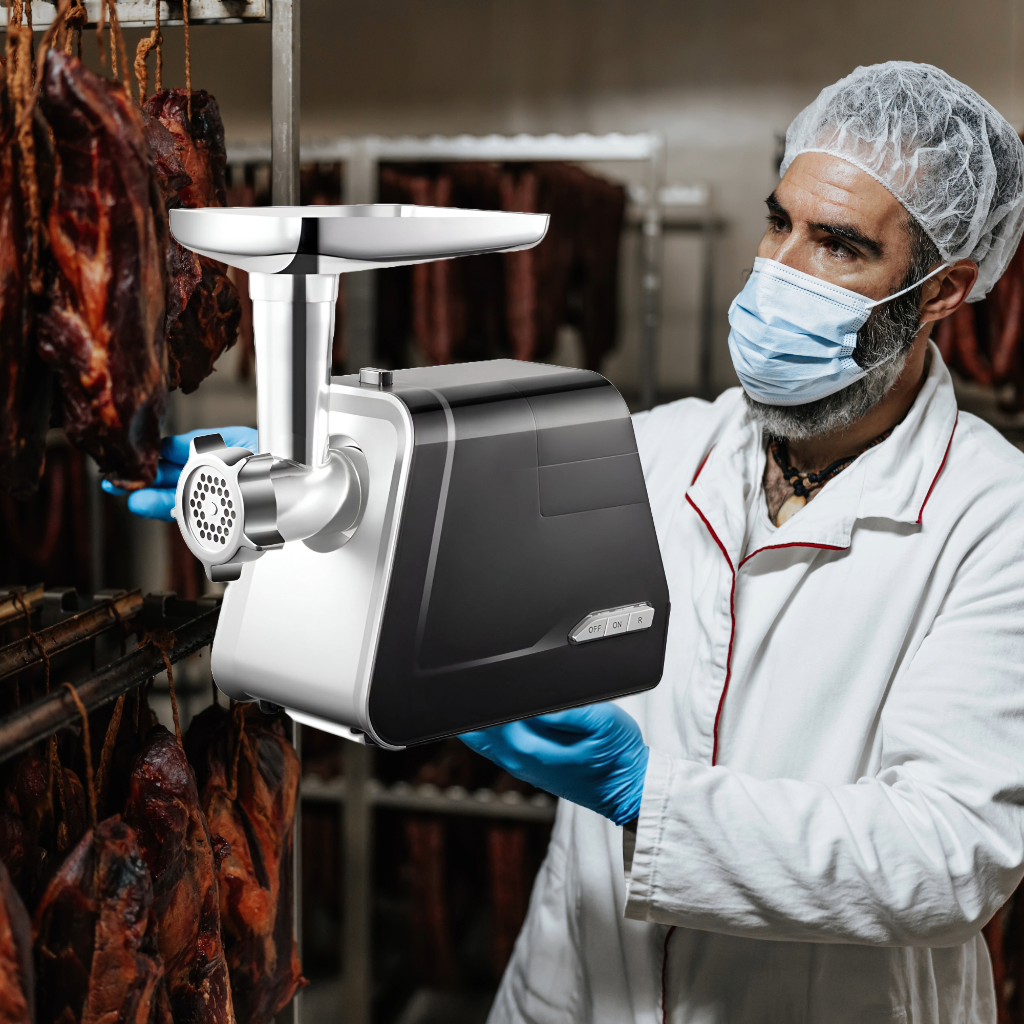 MOLEDORA PICADORA CARNE MULTIFUNCIONAL ACERO INOXIDABLE LAU - 8