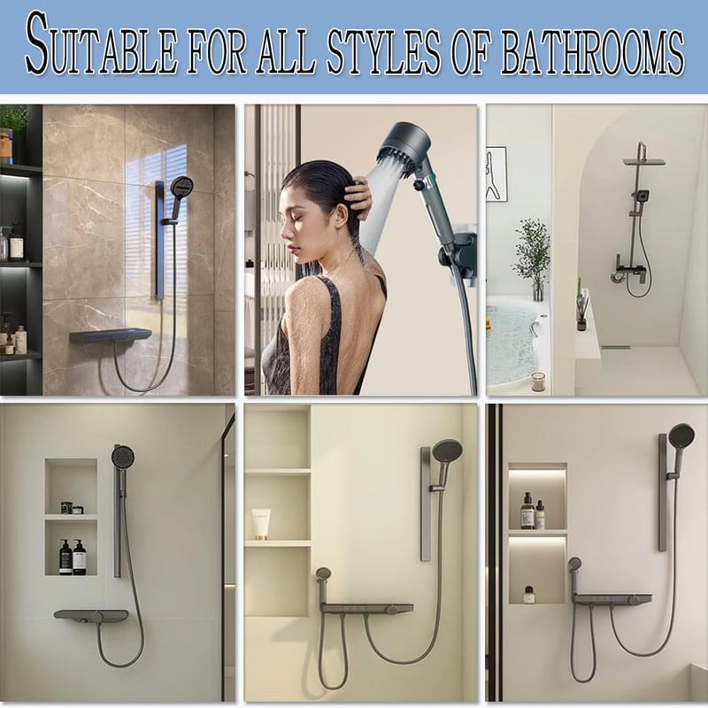 SET 2 DUCHAS MASAJEADOR BAÑO 3 VELOCIDADES ELEGANTE LAU - 5