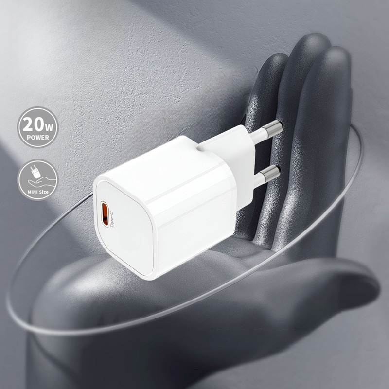 CARGADOR ADAPTADOR TIPO C UNIVERSAL 20W CARGA RAPIDA LAU - 7