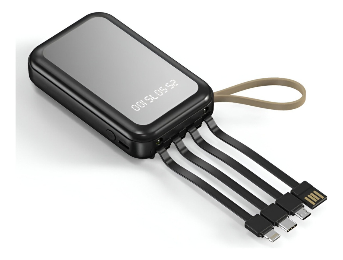 CARGADOR INALÁMBRICO PORTÁTIL LED CABLES INTEGRADOS 4EN1 - 2