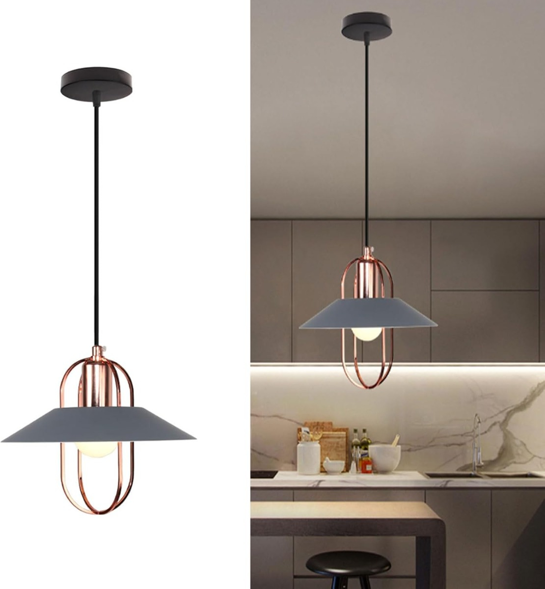 LÁMPARA COLGANTE ESTILO MINIMALISTA MODERNO TECHO ALTO - 2
