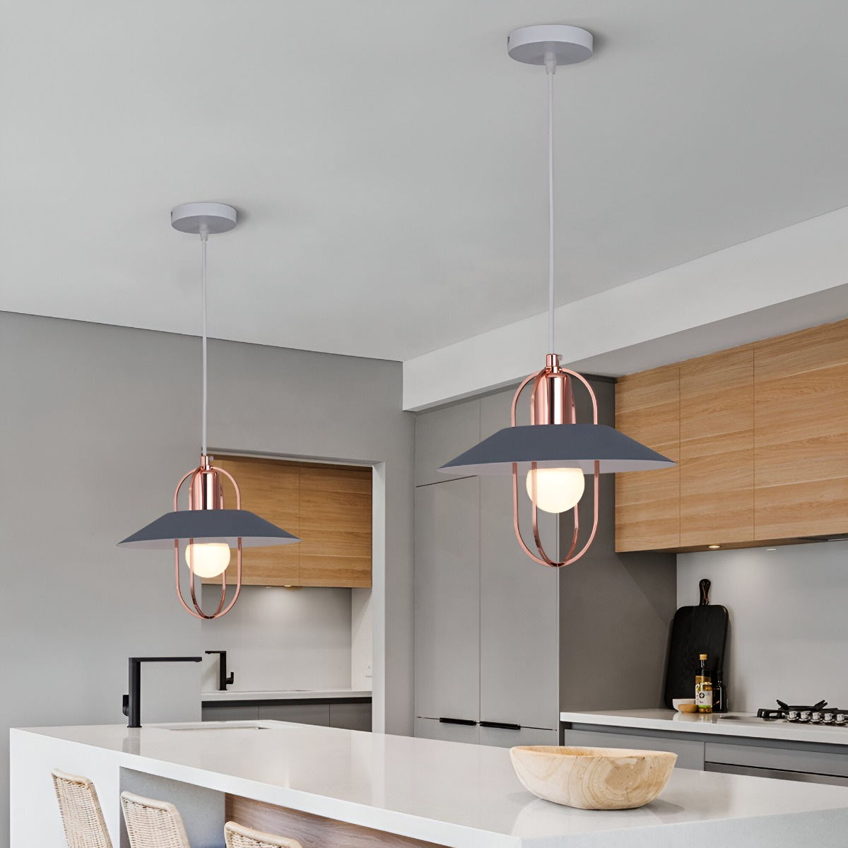 LÁMPARA COLGANTE ESTILO MINIMALISTA MODERNO TECHO ALTO - 7