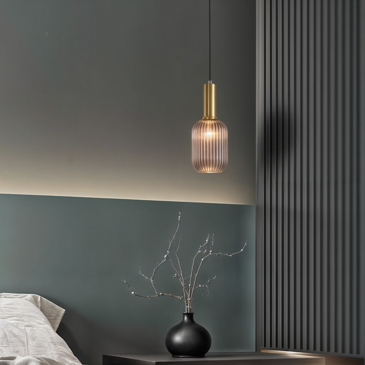 LÁMPARA COLGANTE PANTALLA MODERNA VIDRIO ALTURA AJUSTABLE - 9
