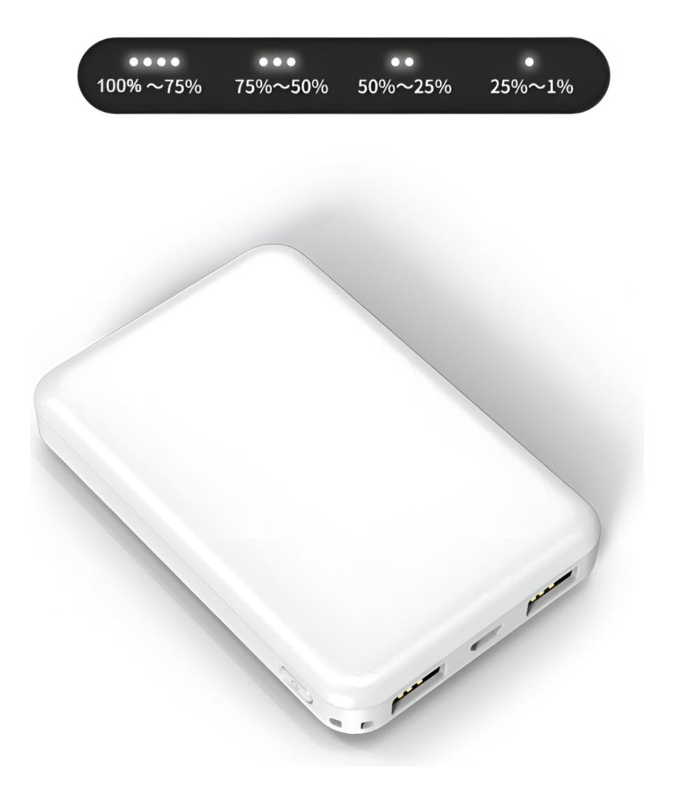 CARGADOR INALÁMBRICO MINI 5000MAH USB RECARGABLE 5V 2A - 2