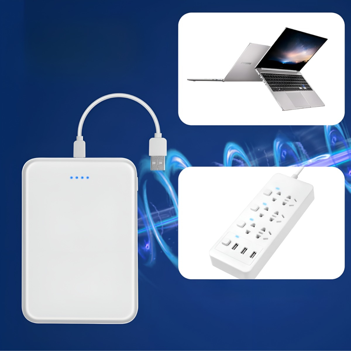 CARGADOR INALÁMBRICO MINI 5000MAH USB RECARGABLE 5V 2A - 9