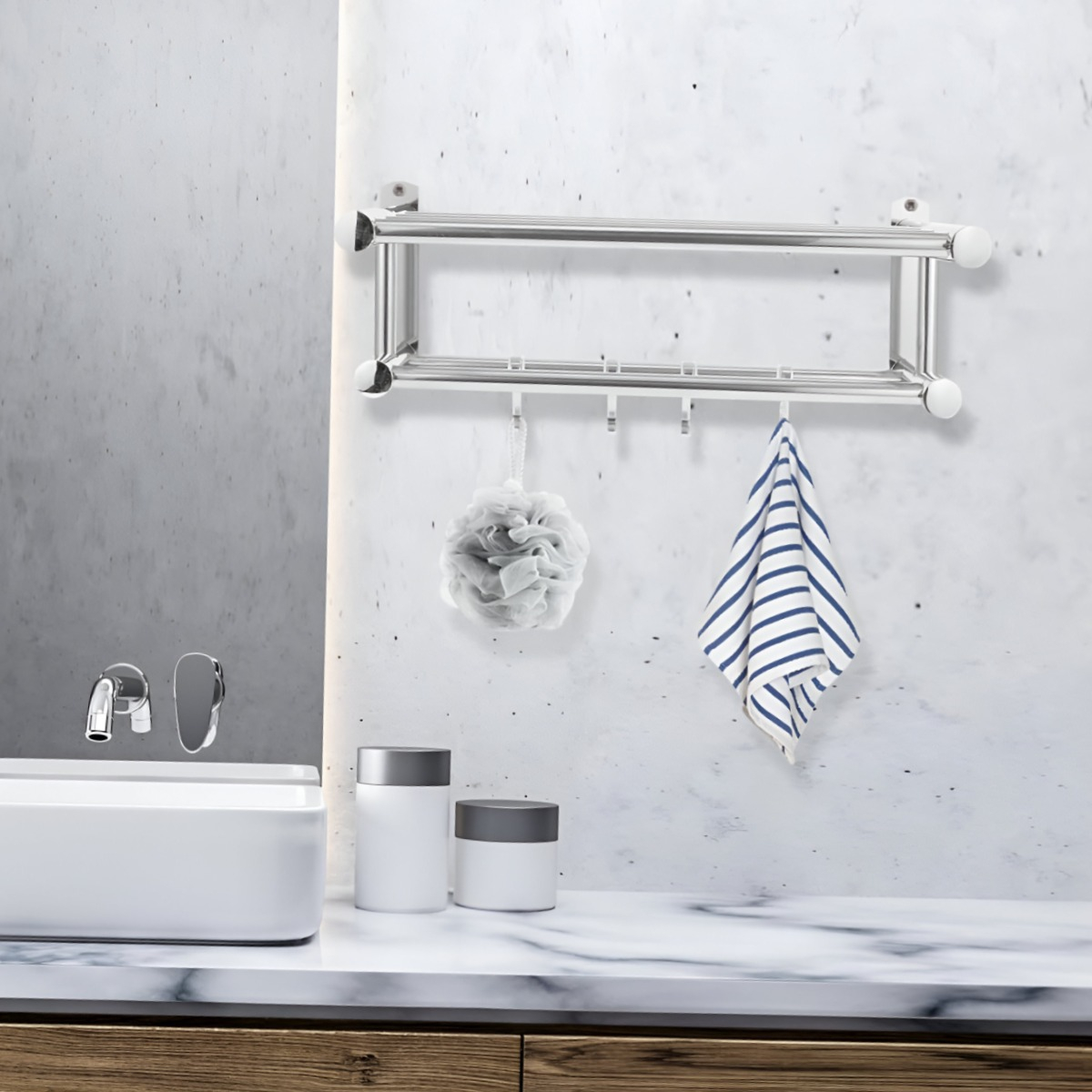 ESTANTE ORGANIZADOR BAÑO SOPORTE MULTIFUNCIÓNAL PRÁCTICO - 5