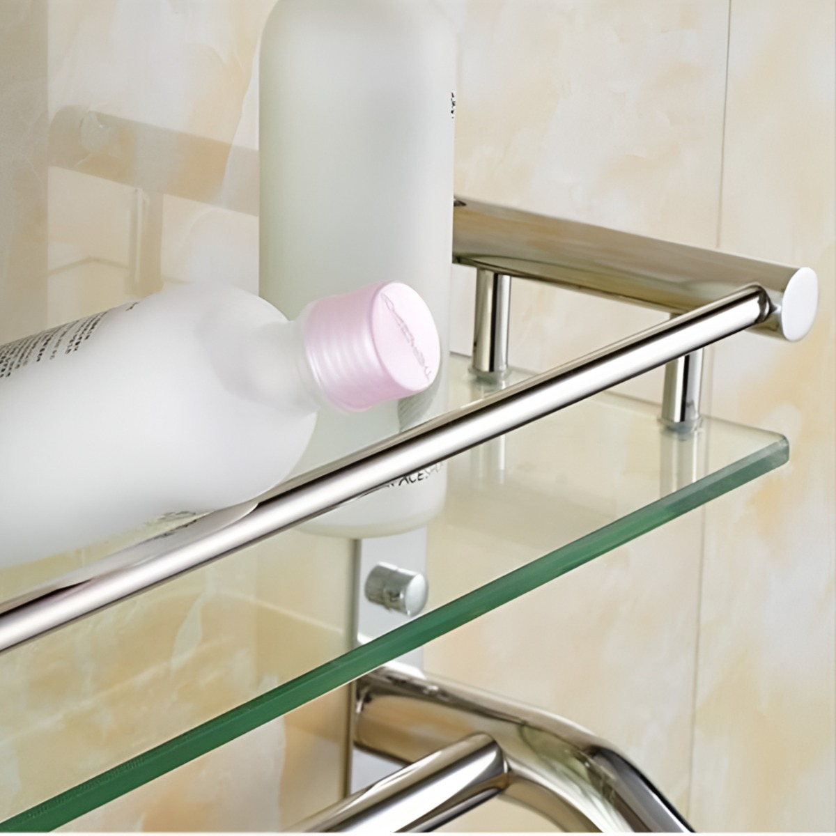 ESTANTE ORGANIZADOR BAÑO ACERO INOXIDABLE VIDRIO TOALLERO - 4