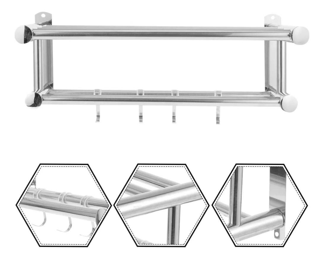 ESTANTE ORGANIZADOR BAÑO MULTIUSO ACERO INOXIDABLE HOGAR - 2