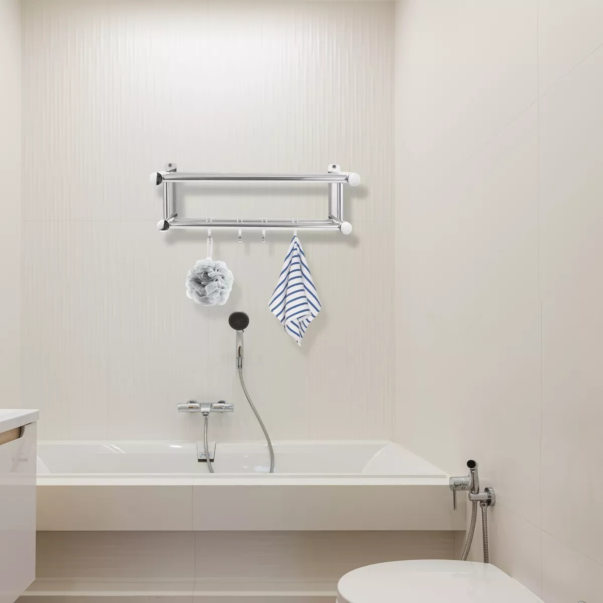 ESTANTE ORGANIZADOR BAÑO MULTIUSO ACERO INOXIDABLE HOGAR - 8