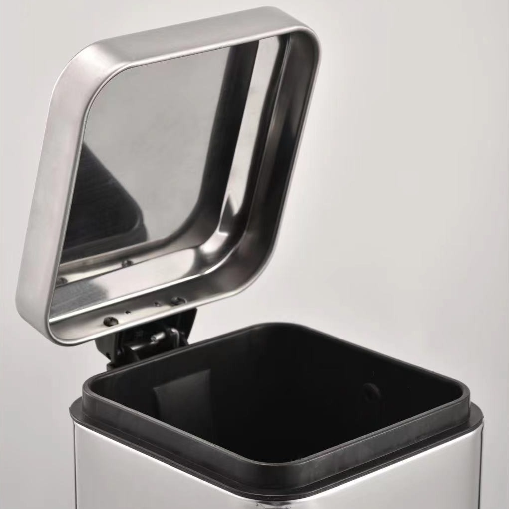 BASURERO PAPELERO ACERO INOXIDABLE PEDAL TAPA RECTANGULAR - 3