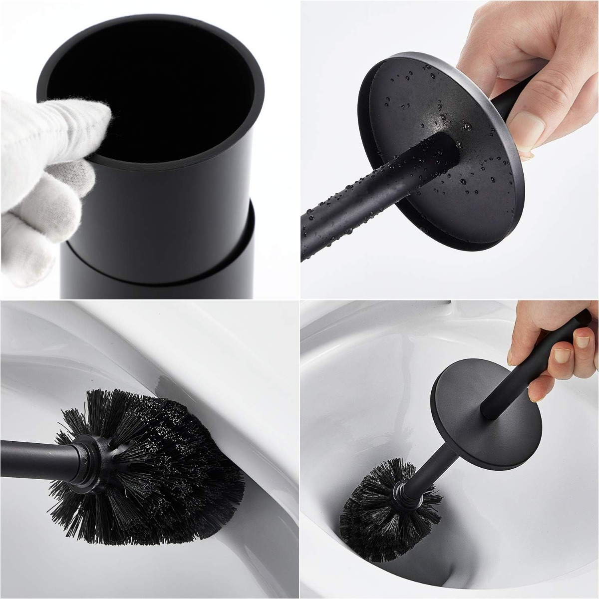ESCOBILLA INODORO SOPORTE LIMPIEZA BAÑO BASE COMPACTO - 3
