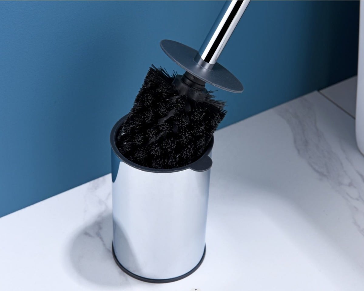 ESCOBILLA PARA INODORO SOPORTE ERGONÓMICO ACERO INOXIDABLE - 6