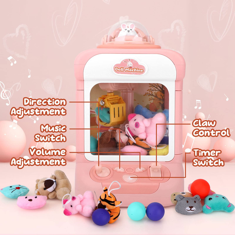 JUGUETE INTERACTIVO ZZKKO MAQUINA GARRA PORTÁTIL PELUCHES NIÑOS DIVERSION LAU MULTICOLOR - 3