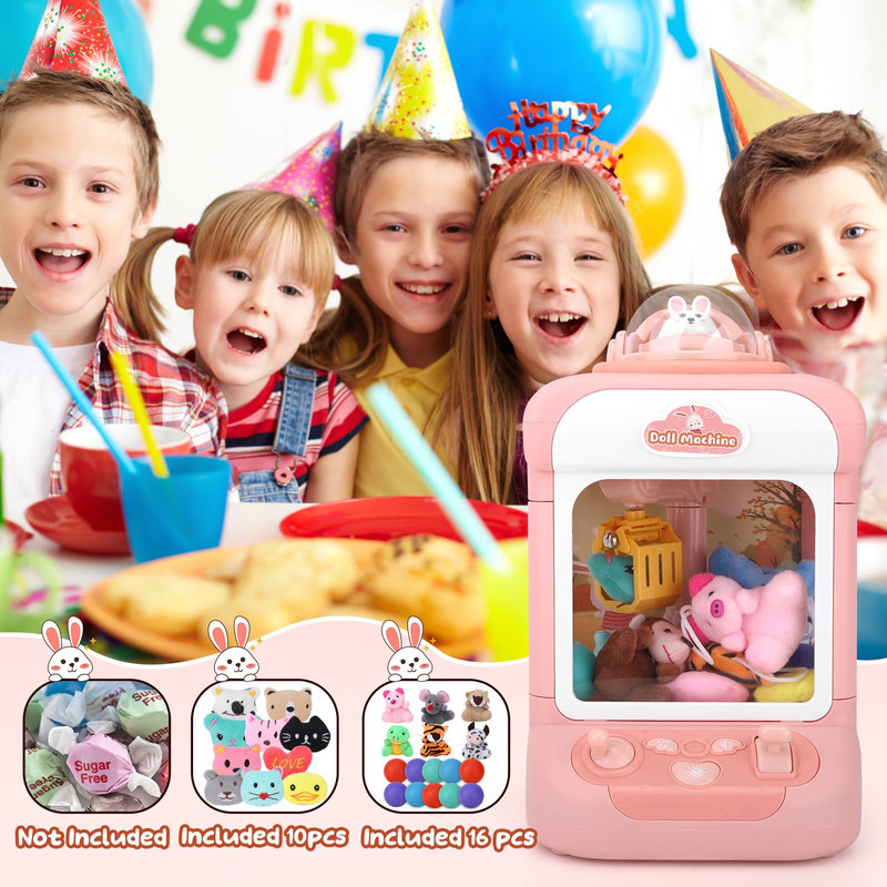 JUGUETE INTERACTIVO ZZKKO MAQUINA GARRA PORTÁTIL PELUCHES NIÑOS DIVERSION LAU MULTICOLOR - 7