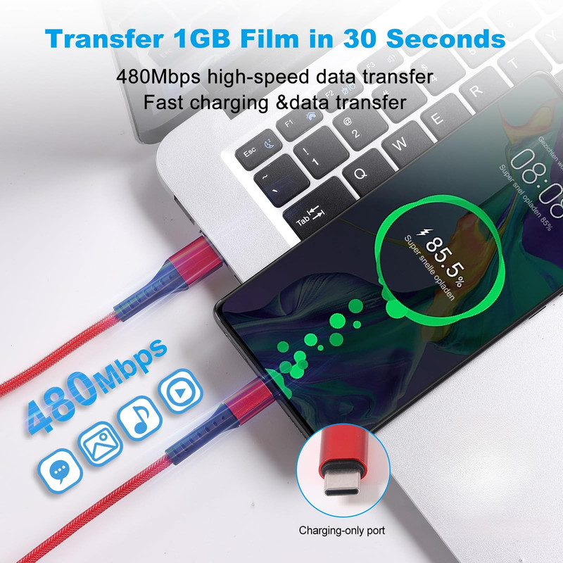 SET 4 CABLES THOR USB TO LIGTHNING CELULAR MOVIL DATOS LAU - 5