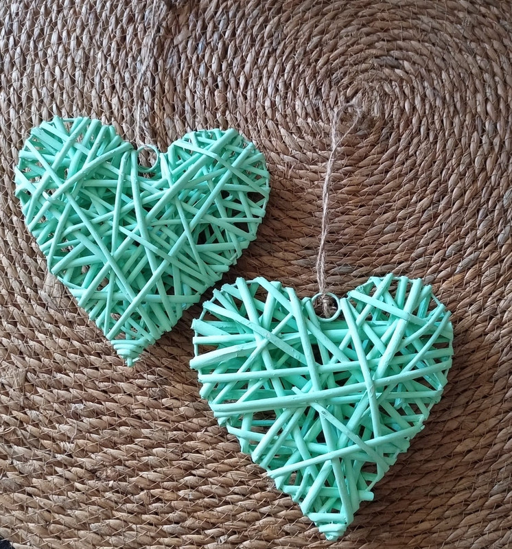 SET 5 CORAZON MIMBRE CORAZON COLGANTE HOGAR NORDICO LAU - 4