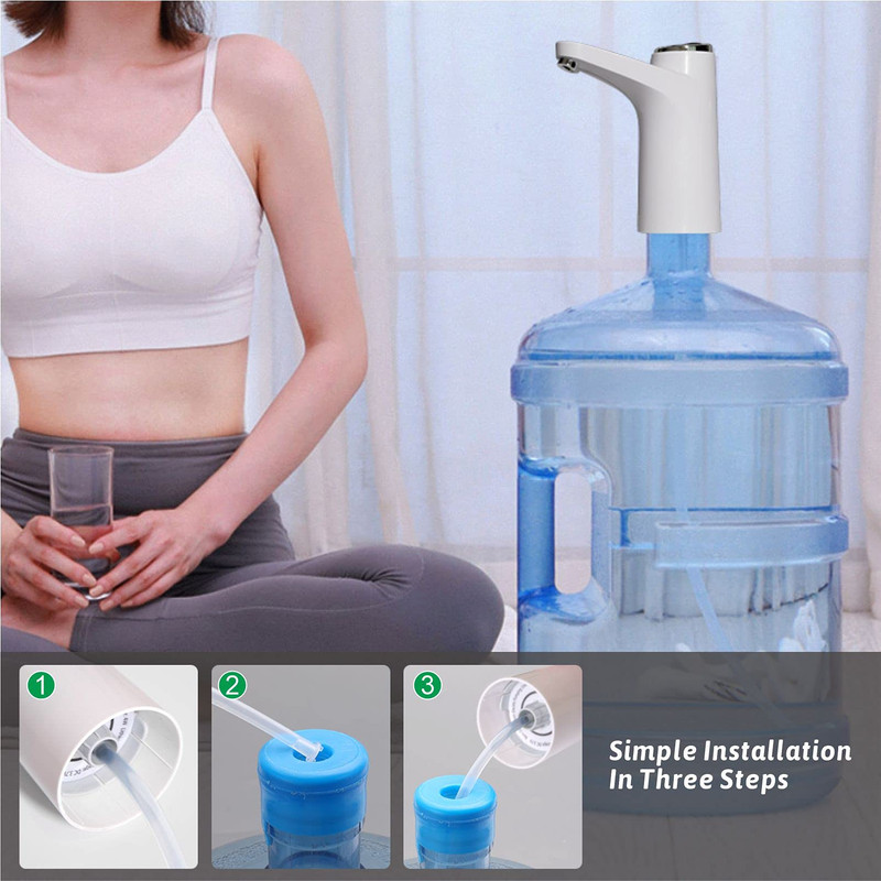 DISPENSANDOR BOMBA AGUA RECARGABLE USB HOGAR OFICINA LAU - 7