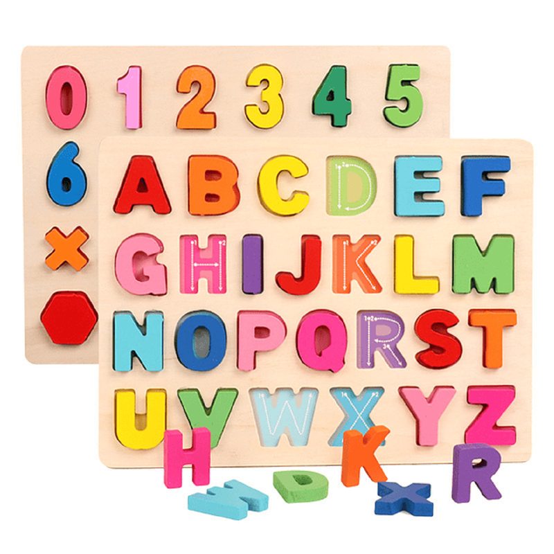 SET 4 ROMPECABEZAS ZZKKO MULTICOLOR MADERA NUMEROS EDUCATIVO LETRAS NIÑOS LAU - 6