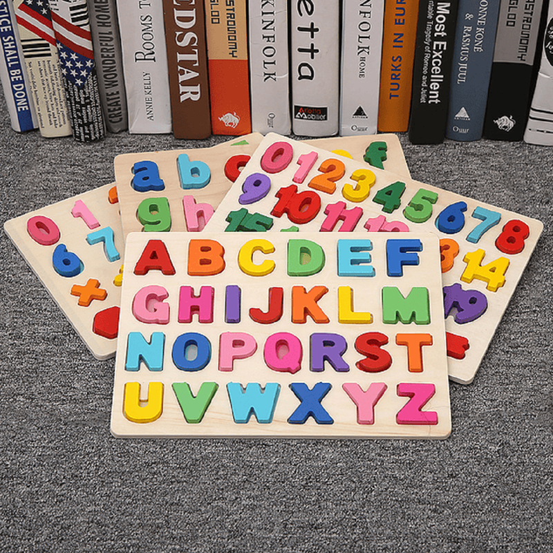 SET 4 ROMPECABEZAS ZZKKO MULTICOLOR MADERA NUMEROS EDUCATIVO LETRAS NIÑOS LAU - 7