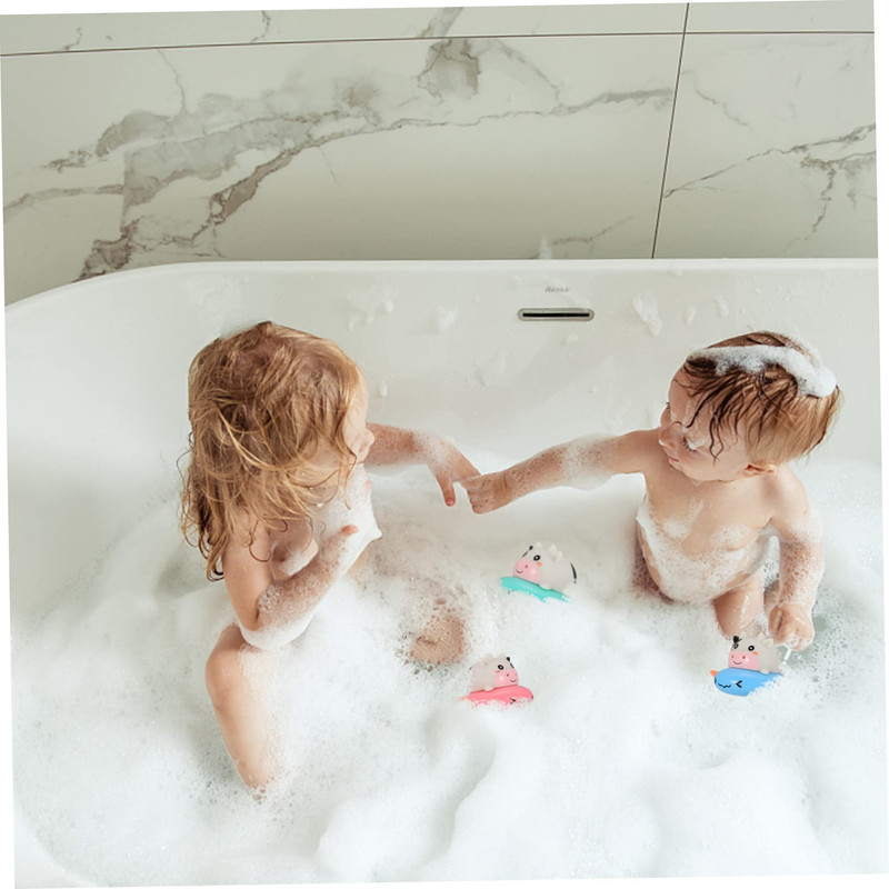 SET 4 JUGUETE BAÑO ZZKKO NUEVO BEBÉS VACA PLÁSTICO PORTÁTIL BAÑERA LAU - 3