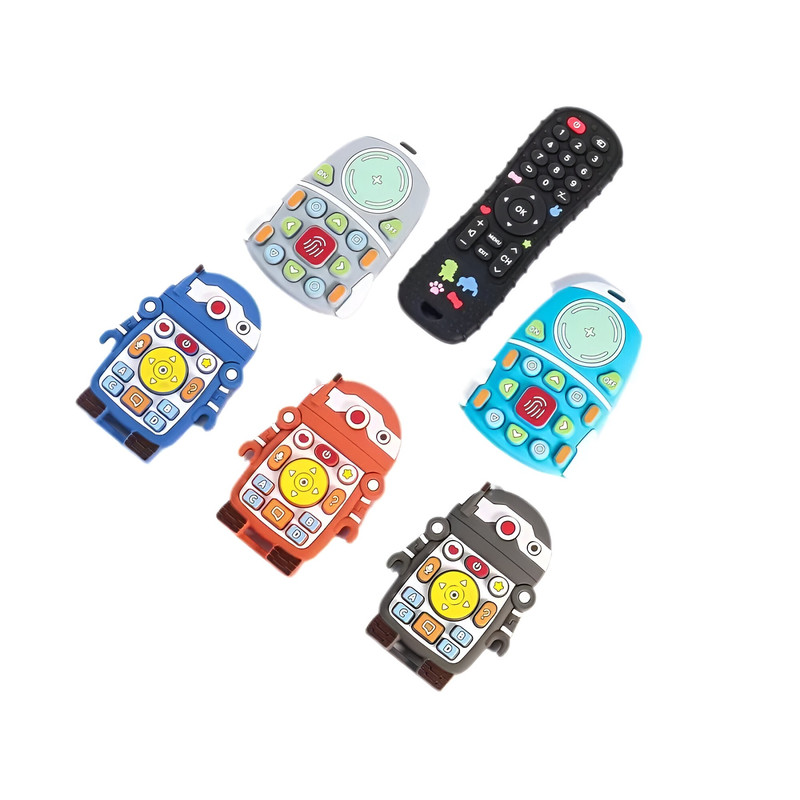 SET ZZKKO 3 MORDEDOR DENTICIÓN SILICONA BEBÉS CONTROL REMOTO LAU MULTICOLOR - 4