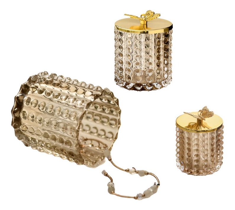 TARRO ALMACENAMIENTO DECORATIVO CRISTAL VIDRIO TAPA JHN - 2
